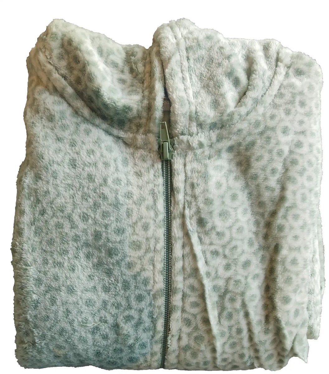 Cocodream meisjes onesie Fleece - Luipaard - Warme meisjes onesie kind met capuchon - 140 - Groen