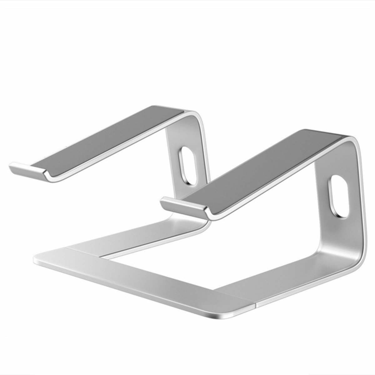 VHV-Laptopstandaard - Verstelbare en Aluminium Notebook Houder voor Bureau - Ergonomische en Afneembare Laptopverhoger - Zilver