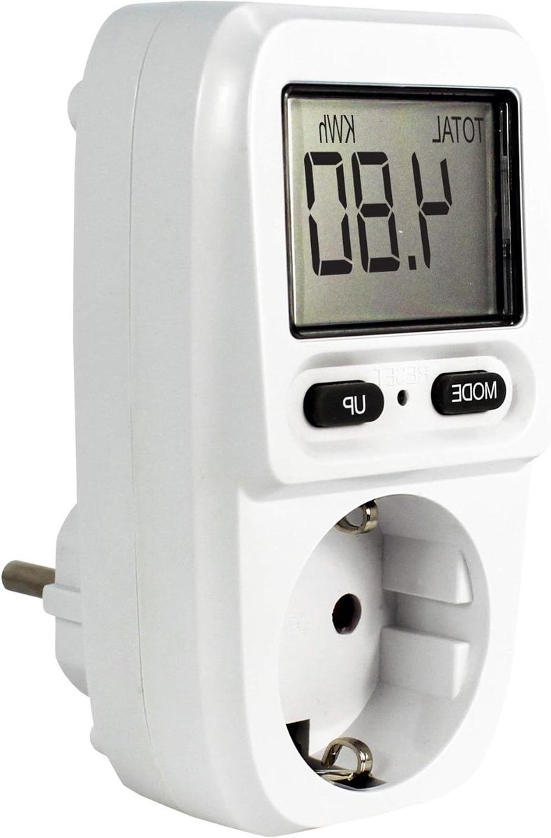 Energiekostenmeter Mini - Stroomverbruik meter - Energiebesparing thuis - Nauwkeurige metingen - Compact - Wit