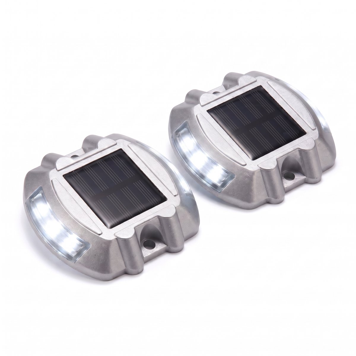 Oneproduct Solar Padverlichting Helder Wit 6000K - Set van 2 - Oprit & Parkeerplaats - IP67 - Gegoten Aluminium