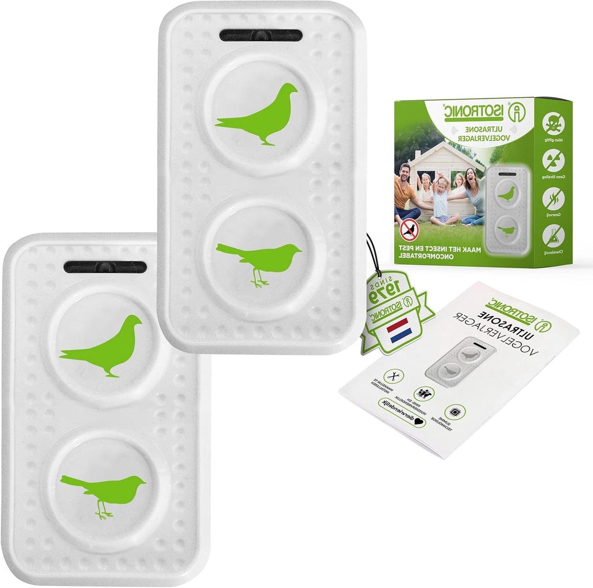 Mobiele Vogelverschrikker - Ultrasoon Geluid - Dieren Verjagen - Wisselfrequentie Technologie - 50 vierkante meter - Zwart