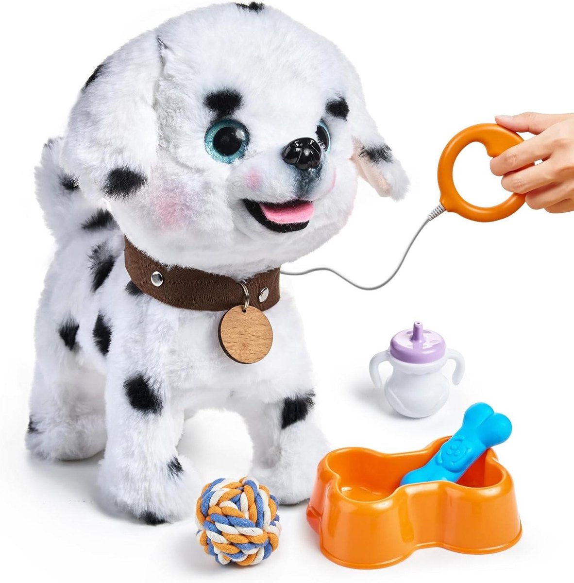 Elektronische Hond - Interactief Speelgoed - Kinderen Spelen - Afstandsbediening Functies - 9 Inch - Wit met Zwart