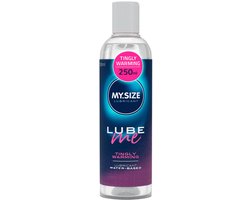 MY.SIZE Lube Me Premium Glijmiddel Tingly Warming 250 ml I Glijmiddel verwarmend, tintelend & geurloos I Glijmiddel op waterbasis I Glijmiddelgel geschikt voor toys & latex condooms