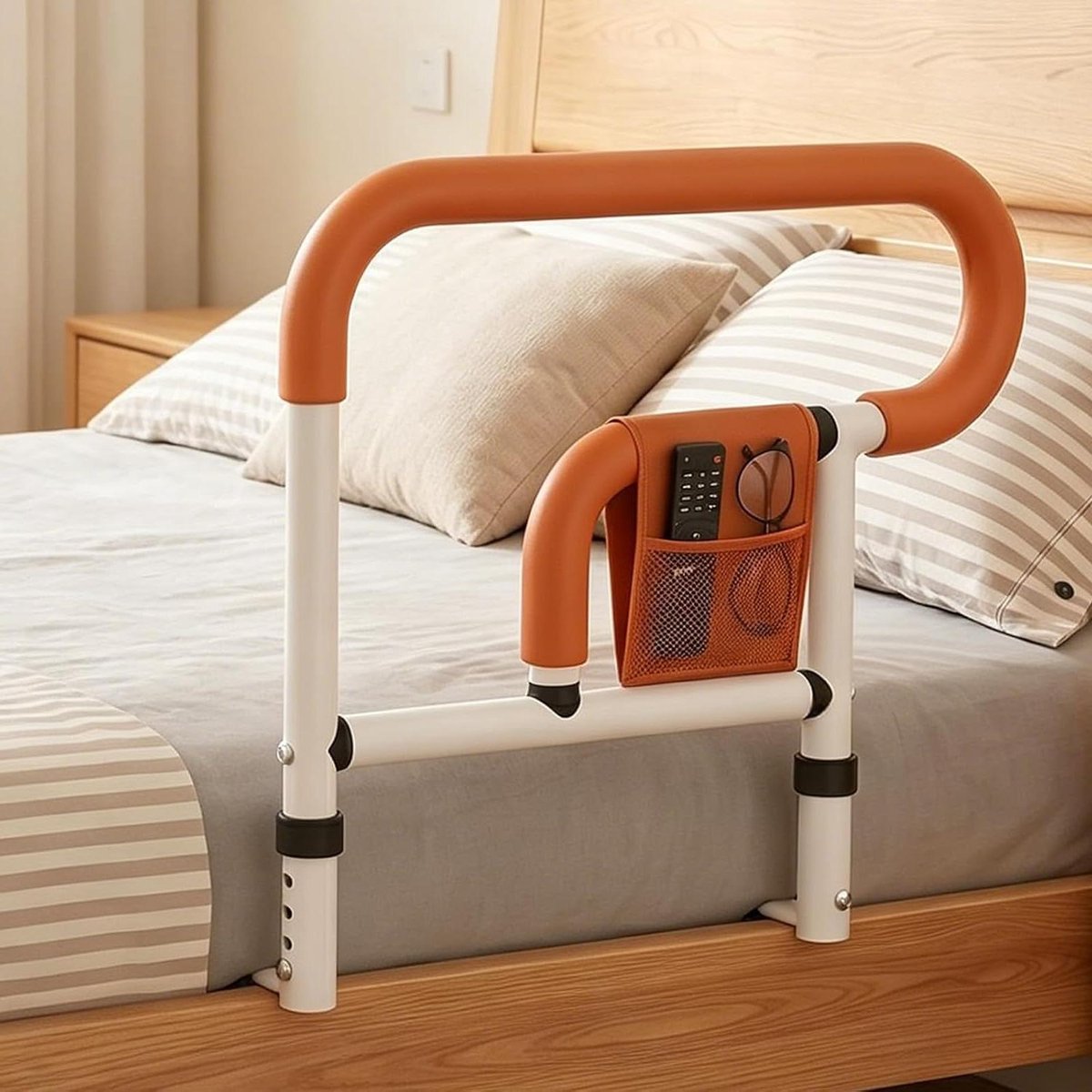 Opstahulp Bed - Bedhek Senioren - Veilig Opstaan - Inklapbaar Ontwerp - Verstelbare Hoogte - Zwart