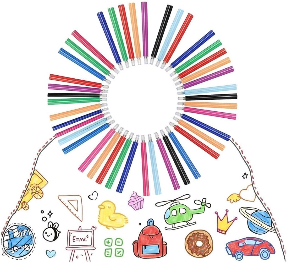 SnelShoppen - 16 Kleurrijke Vullingen voor Gelpennen, 0.7 mm Medium Dikte, Erasable Inkt, 8 Felle Kleurvariaties, Perfect voor Creatieve Notities, Sch