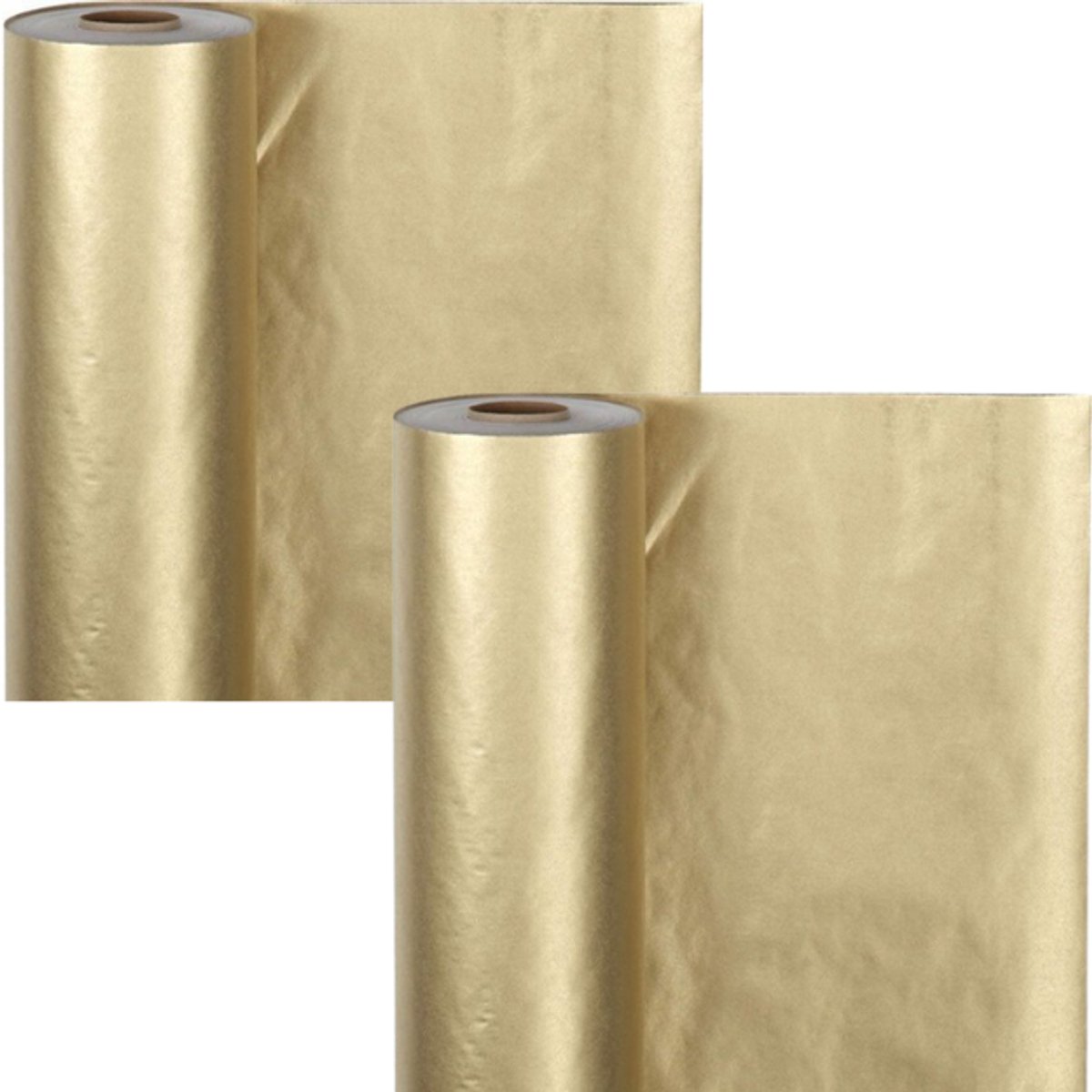 Cadeaupapier goud gerecycled | Geschenkpapier voor winkels en professioneel gebruik | 50 cm x 100 m | 2x1 rol