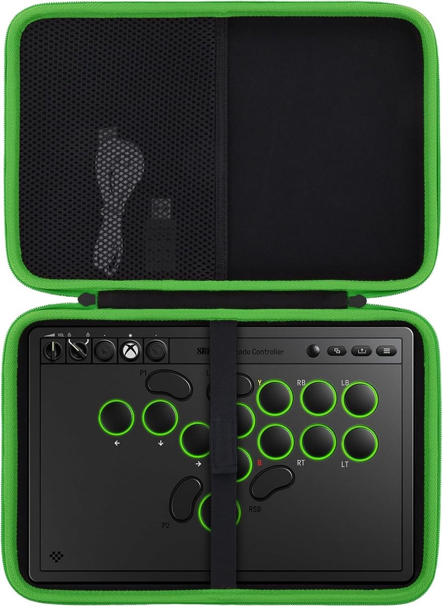 SnelShoppen - Harde Opbergtas voor 8BitDo All-Button Arcade Controller - Ideaal voor Switch en Windows - Reisaccessoire met Handvat - Bescherming en D