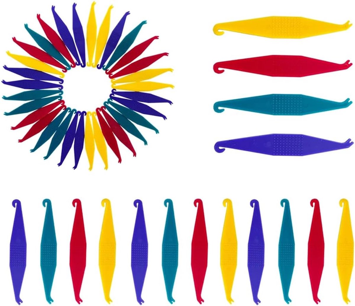 Verpakking van 40 Wegwerpe Plastic Beugels - Elastische Orthodontische Positioneringsrubberhouders - Diverse Kleuren - ShopVlot