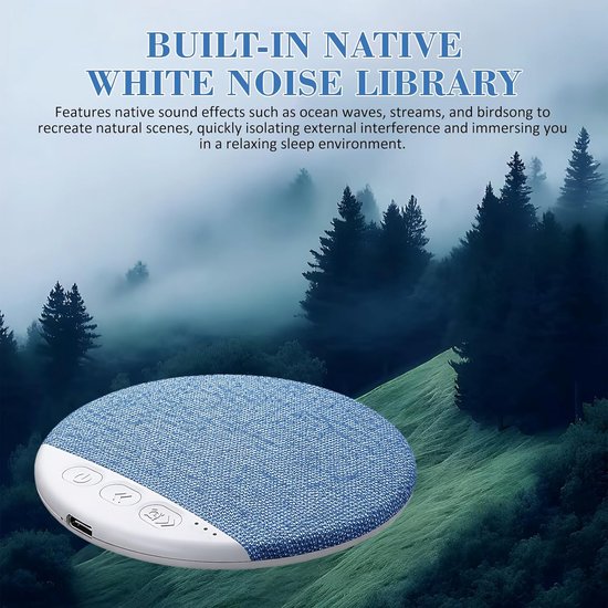 Kussen Speaker - Slaap Geluid - Ontspannen Slapen - Bluetooth 5.4 Connectie - 96 mm - Blauw — afbeelding 5