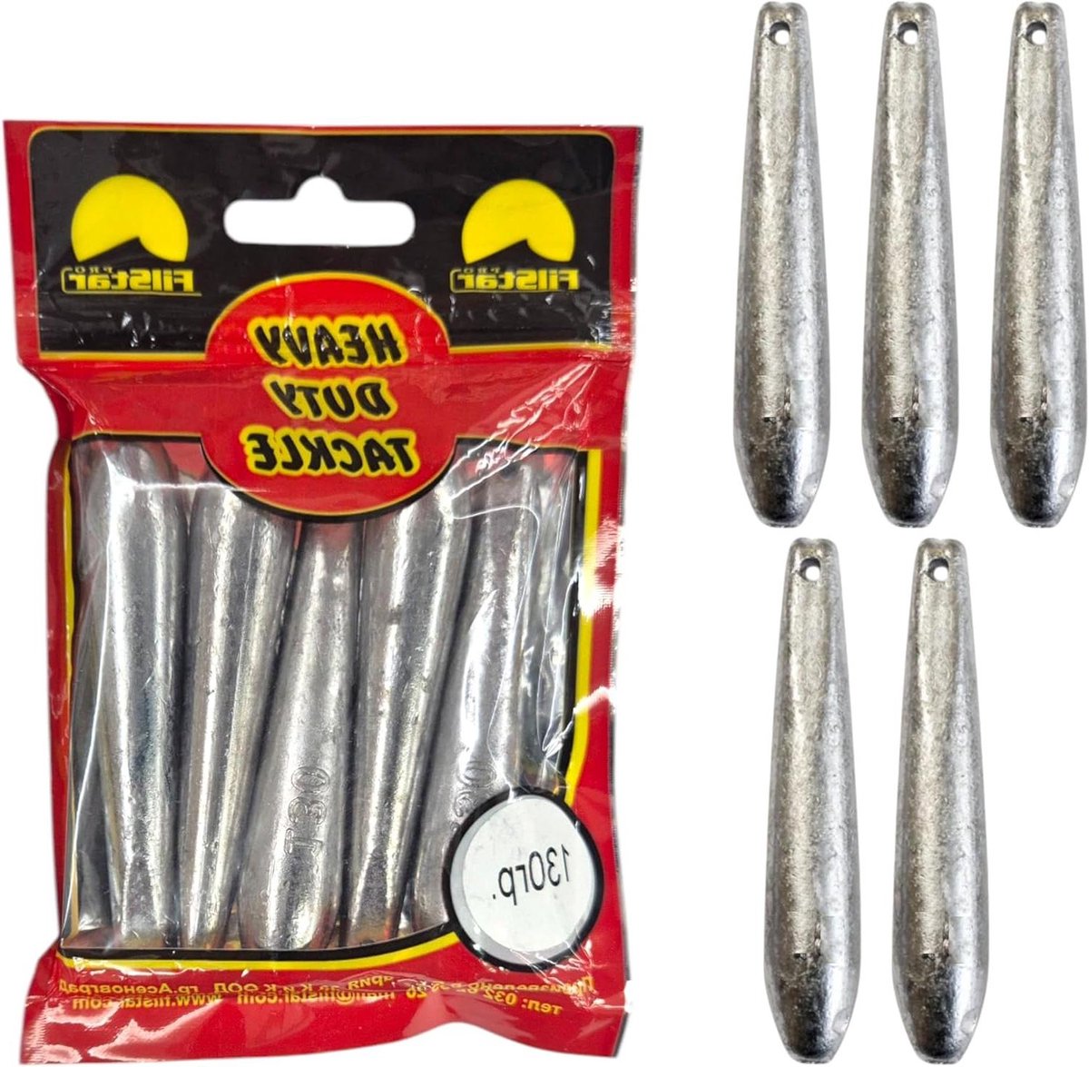 Drop Shot Lood - Vislood Set - Zeevissen - Druppelvorm - 5 x 130g - Zilver