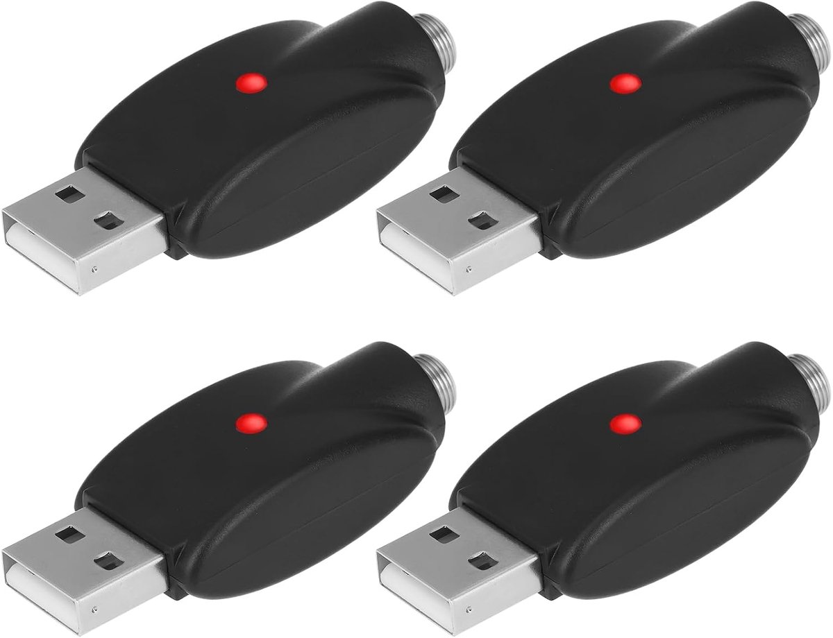 SnelShoppen - 4-delige USB Slimme Oplader met Overlaadbeveiliging en LED Indicator voor Laptop, Auto, Mobiele Telefoon - Ideaal voor Thuis, Camping en