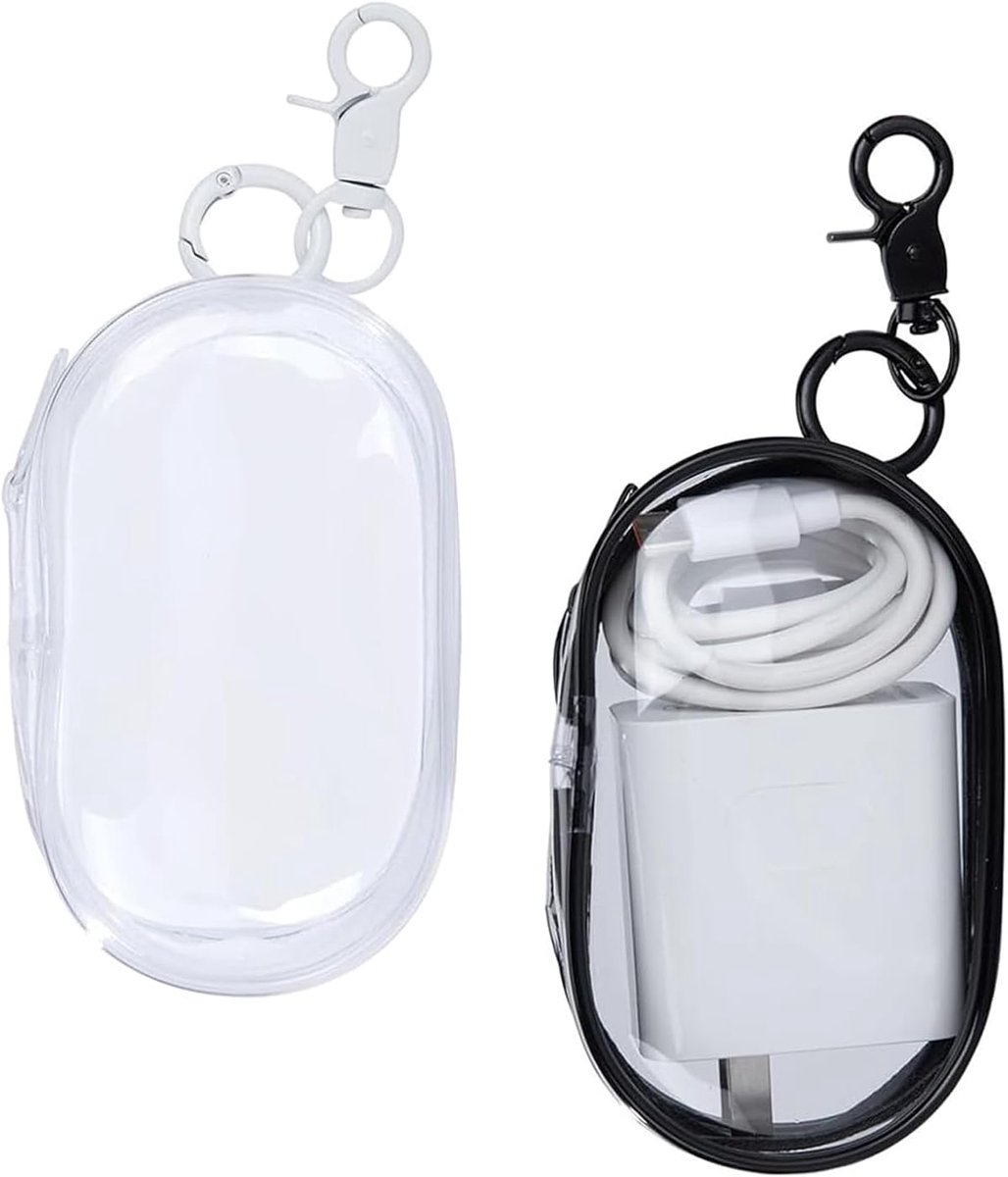 SnelShoppen - 2 Pack Kabeltassen, Reis Kabeldoos, Draagbare Transparante Opbergcase, Bluetooth Hoofdtelefoon Tas voor Data en Opladers