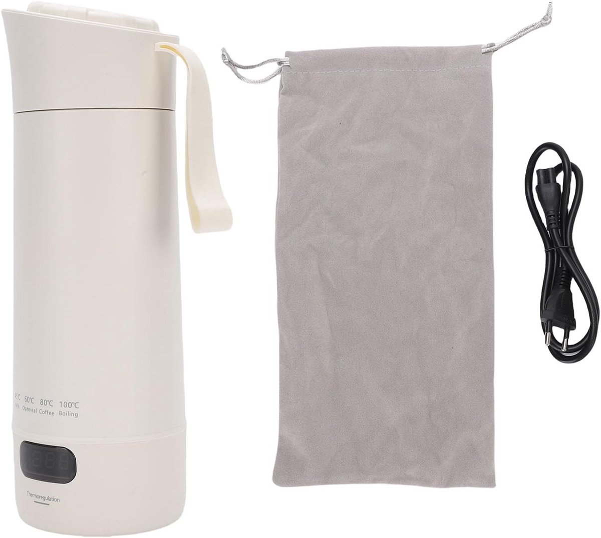 SnelShoppen - Draagbare Elektrische Waterkoker 400ml Mini Koffieketel 300W RVS Snoerloos Snel Koken Voor Thuis, Kantoor, Camping