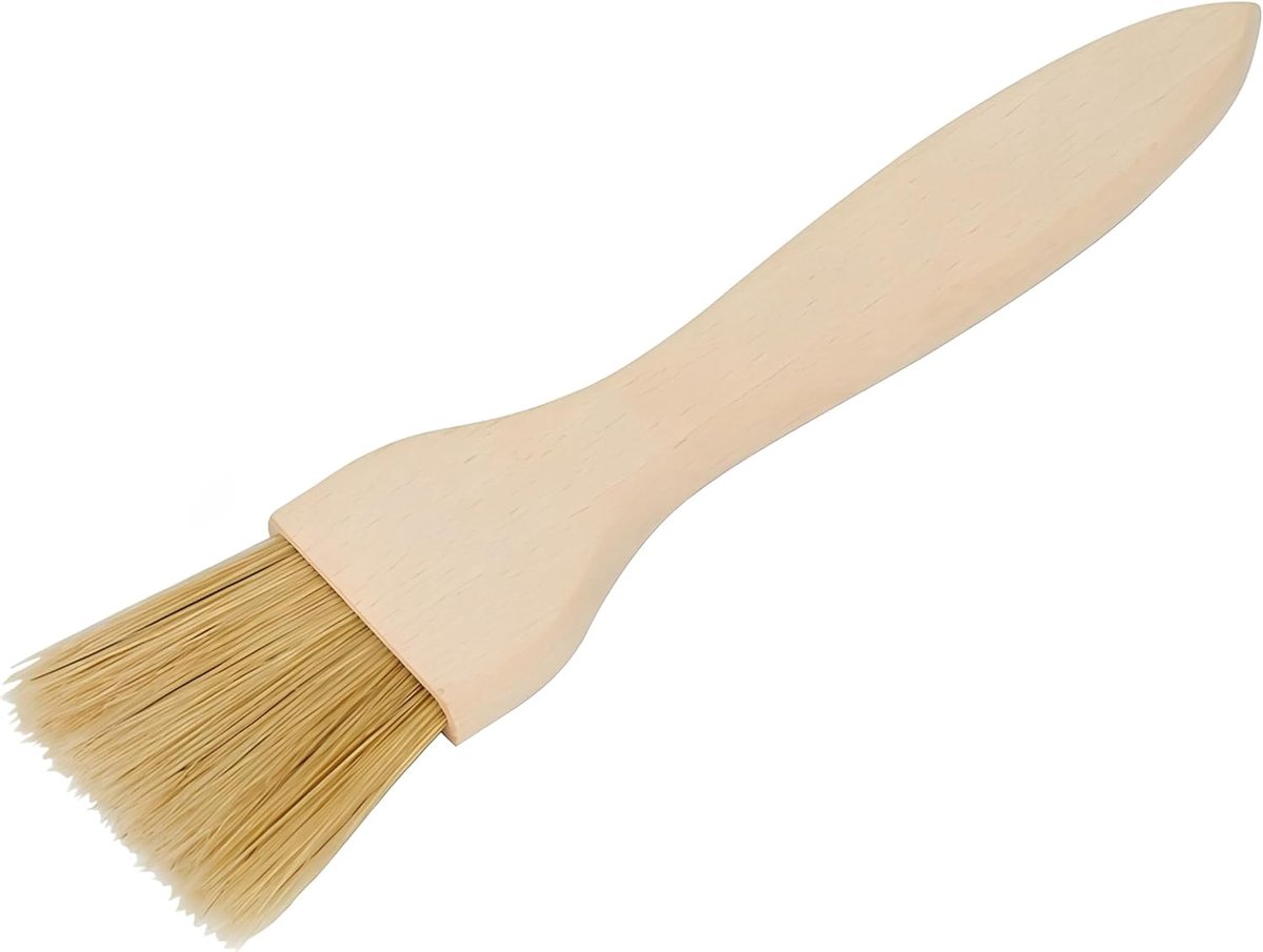 Houten keukenborstel 5 cm - natuurlijke haren - plasticvrij - ideaal voor glazuren - ShopVlot