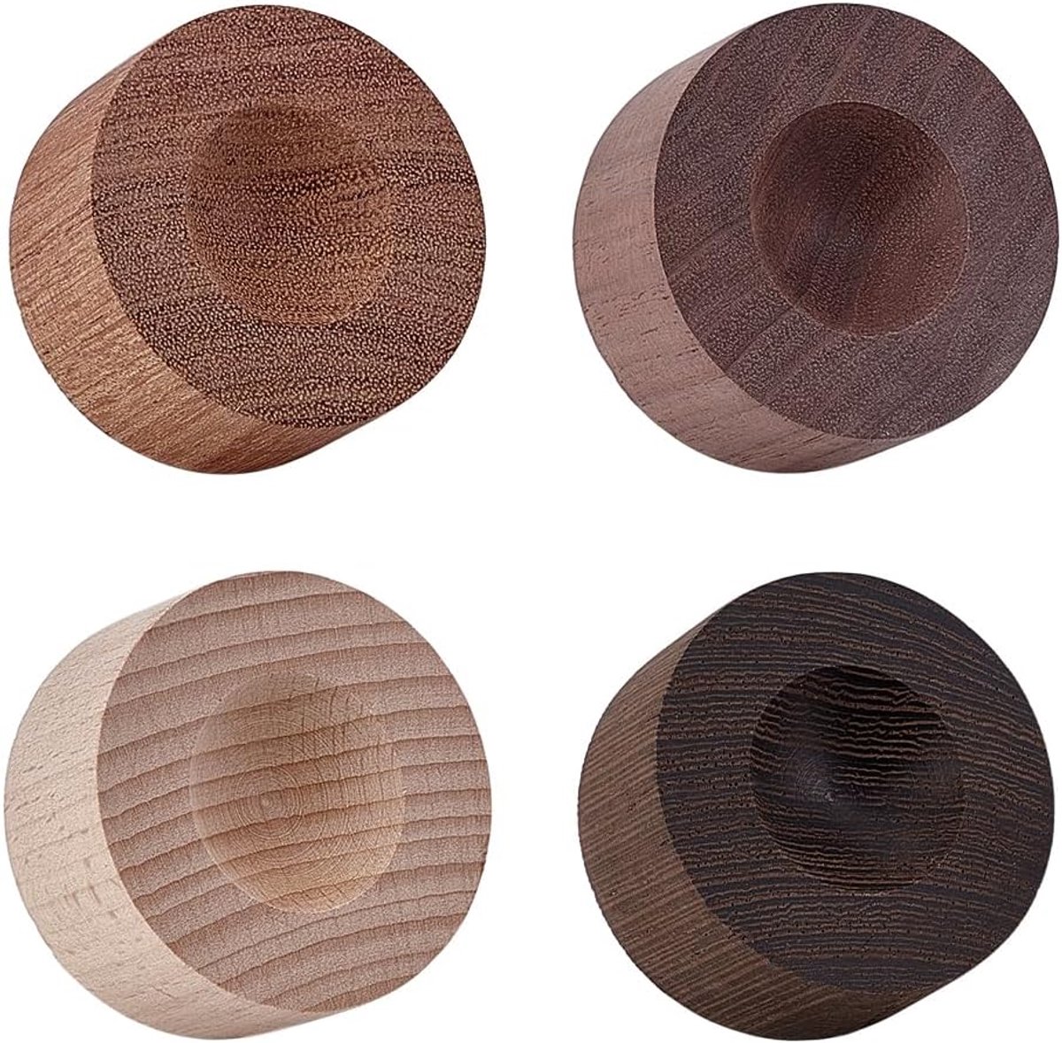 SnelShoppen - 4 Kleuren Houten Essentiële Olie Diffuser - Aromatherapie Diffuser - 2 Inch Klein Rond Voor Thuis, Slaapkamer, Kantoor, Auto, Garderobe,