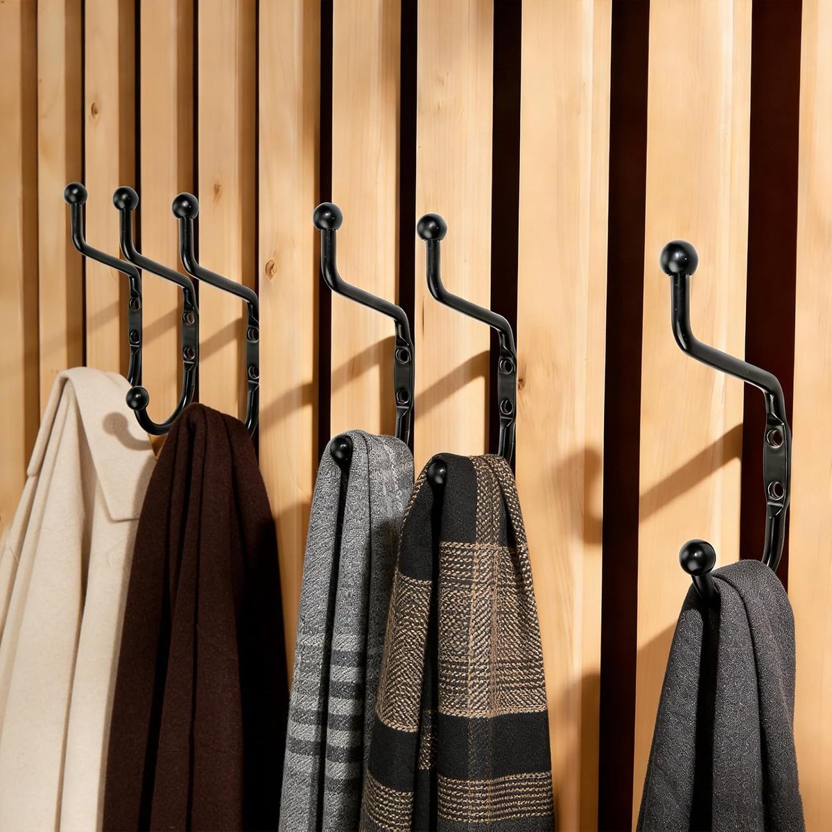 8 Pcs Acoustic Panel Hooks Acoustic Panels Wall Panels Clothes Hooks Wall with Rubber Stops and Screws Double Wardrobe - ShopVlot