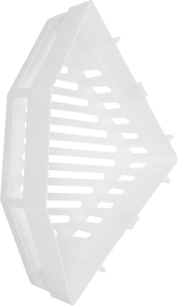 SnelShoppen - Wandplank Hoekrek Zonder Boren, Wit Plastic, Doucheplank Organizer met Afvoer, Badkamer Opbergrek voor Douche, Toilet en Keuken