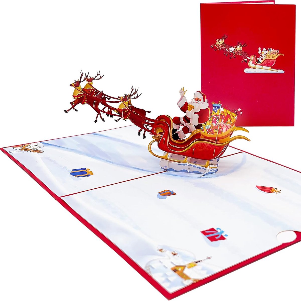SnelShoppen - Pop-up kaarten kerst - 1 stuk - Unieke 3D kerstkaarten - Perfect voor feestdagen en kerstwensen - Mooie decoratie en verrassing voor vri