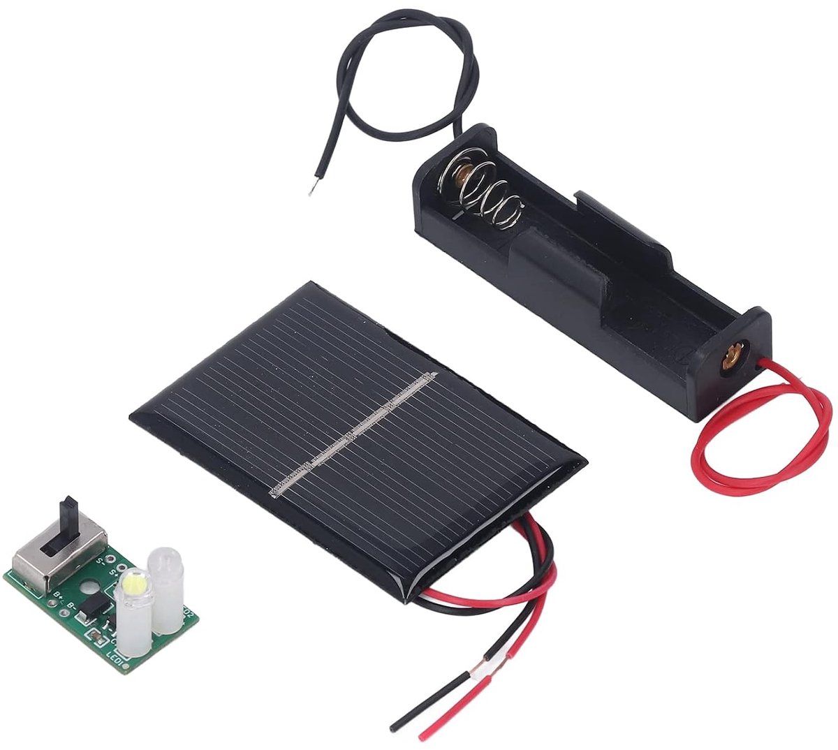 SnelShoppen - Solarlamp met Bedieningspaneel - Duurzaam PCB-Materiaal voor 1,2 V NiMH Accu - Compleet met 2 Zonnepanelen en Lichtregelplaten - Ideaal