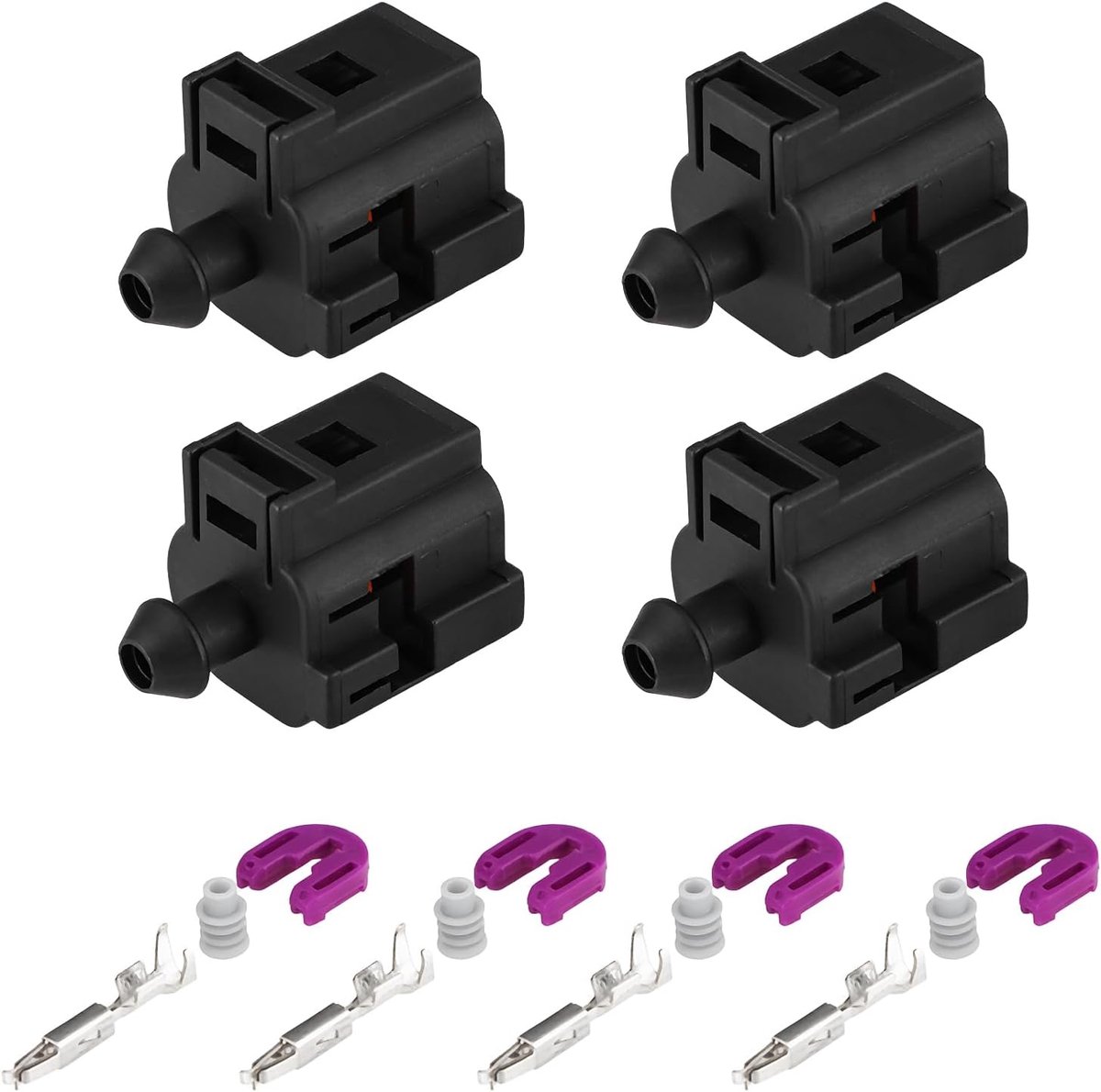 SnelShoppen - 4PCS 1-Pin Connector 1J0973701A Compatibel met VW en Audi Oliedrukschakelaar Sensor - Hoogwaardige Vervangende Stekkers voor Elektrische