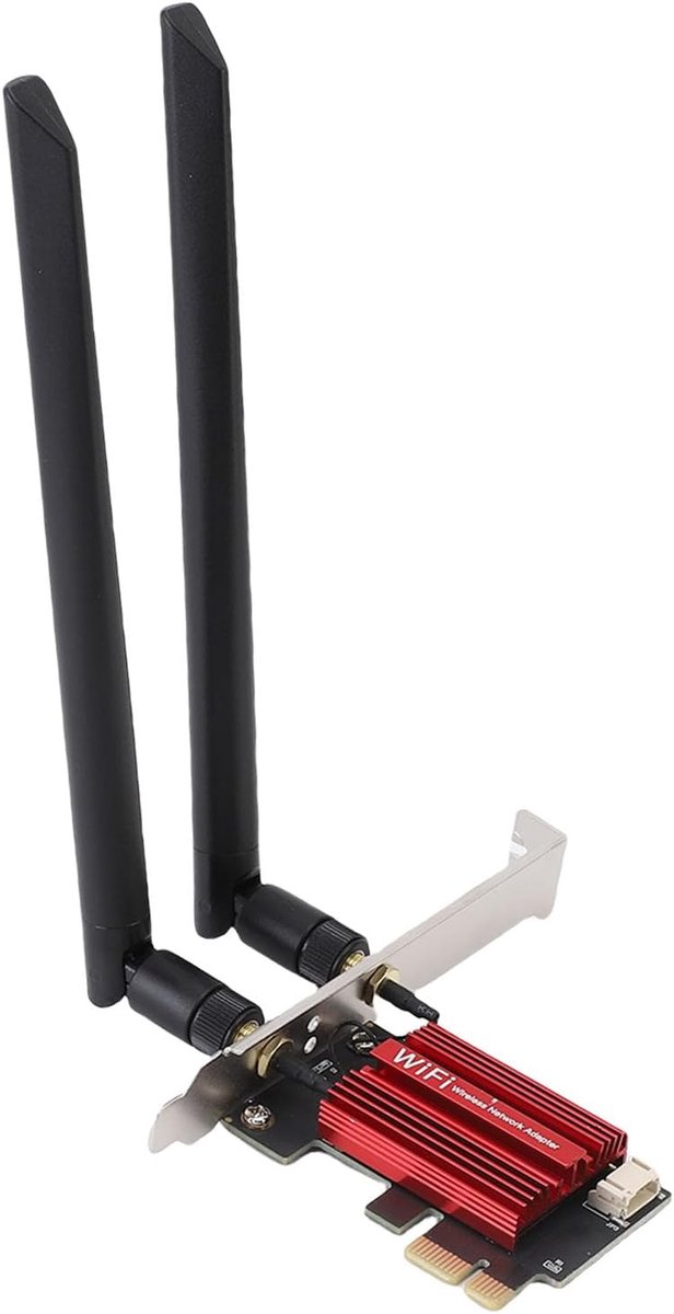 SnelShoppen - Goshyda Tri Band WiFi 6E PCIe Kaart 4200Mbps, Bluetooth 5.2 Adapter voor Desktop PC, Compatibel met Windows 11/10, WPA3 Encryptie, Laag