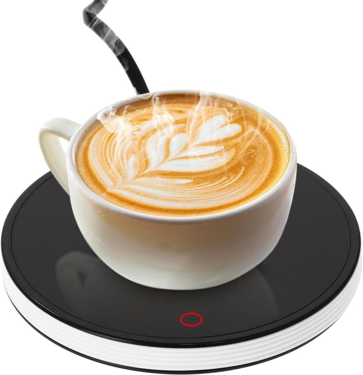 Bekerwarmer - Verwarmingsplaat - Dranken Warm Houden - Automatische Uitschakeling - 12 cm - Wit