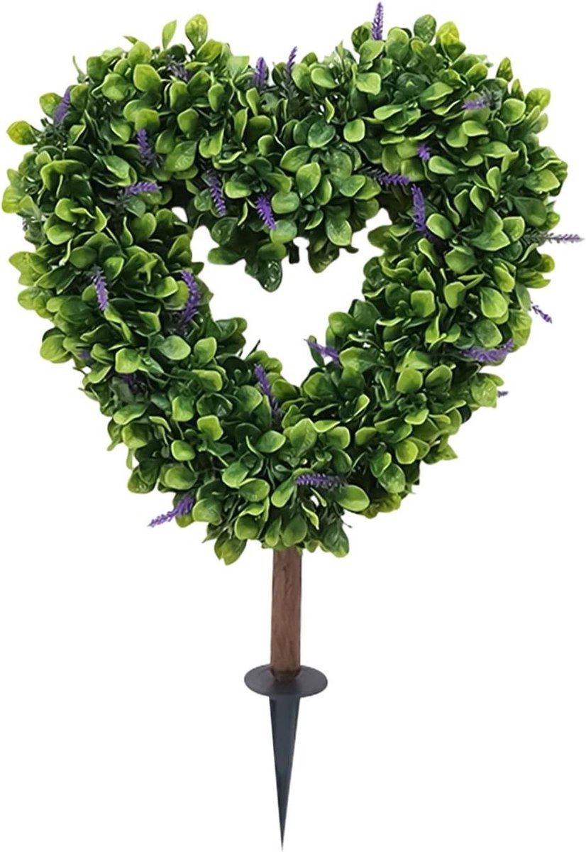 Tuin Decoratie Borden - Buitenborden Tuin - Tuin Versieren - Hart Vorm - 42x33 cm - Groen