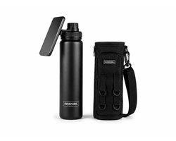 Everpure Amsterdam RVS Drinkfles-thermos-waterfles met rietje - 750ml - lekvrij - 24u koud/12u warm - magnetische telefoonhouder