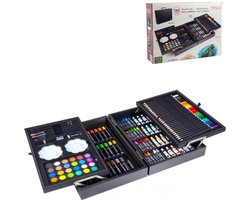 Artico 145-Delige Tekendoos/ Schilderset - in Houten Koffer - Aquarel - Verf, Krijt, Stiften, Kleurpotloden en Toebehoren