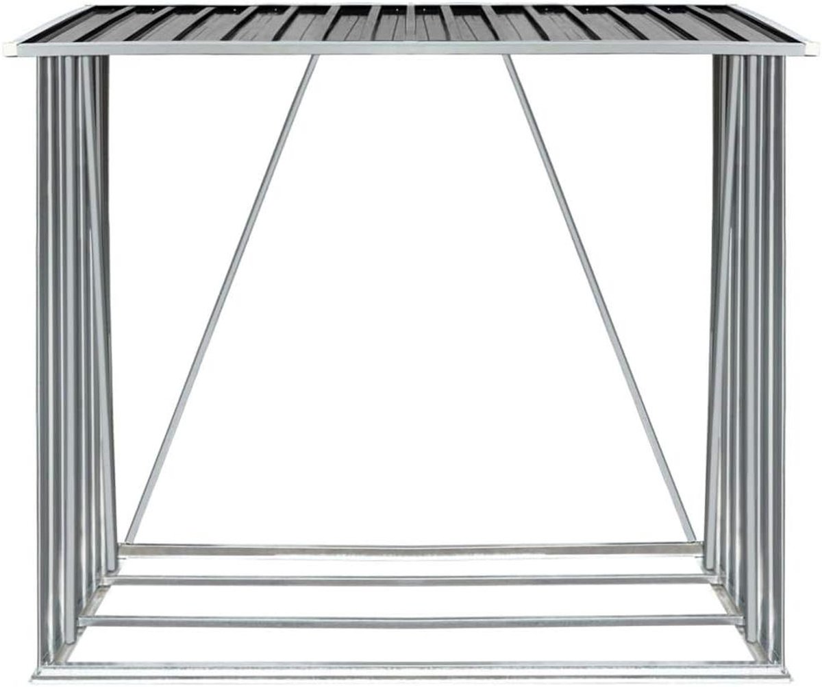 Brandhoutschuur - Houtopslag Schuur - Droog Hout Opslaan - Geïntegreerd Ventilatiesysteem - 163 x 83 x 154 cm - Antraciet