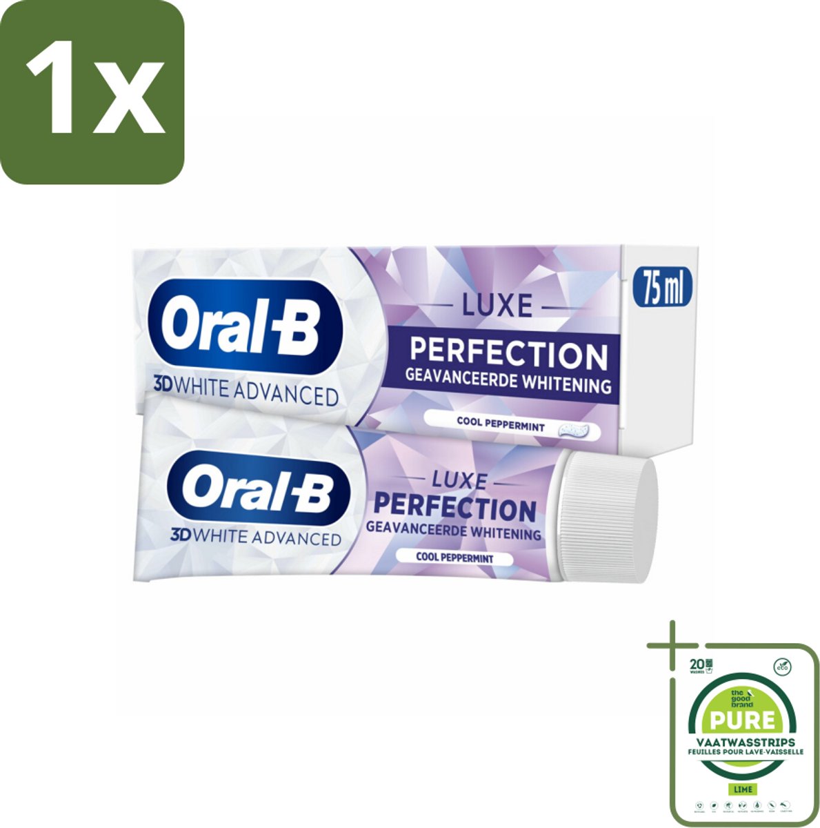 1 x Oral B - Tandpasta - 3D White Advanced - Luxe Perfection - 75ml - Witte Tanden - Tandpasta - Tanden Reinigen - Vlekken Verwijderen - Glanzende Tanden