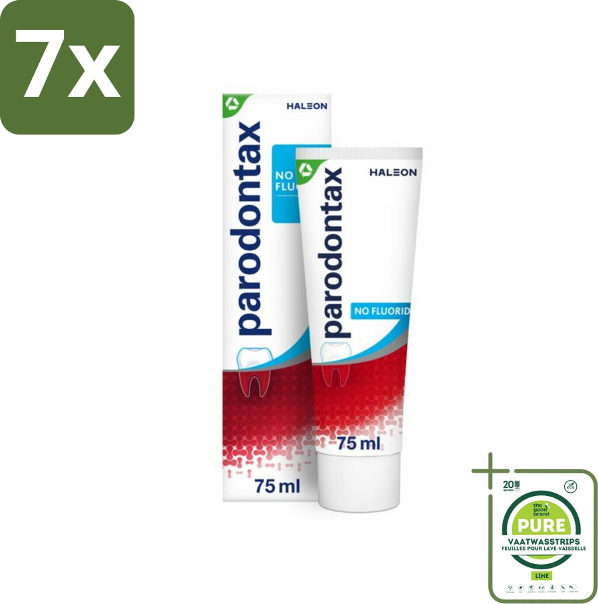 7 x Parodontax – Tandpasta – Zonder Fluoride – 75 ml - Grootverpakking - Tandpasta Zonder Fluoride - Gezond Tandvlees - Tandplak Verwijderen - Natuurlijke Mondhygiëne - Bloedend Tandvlees