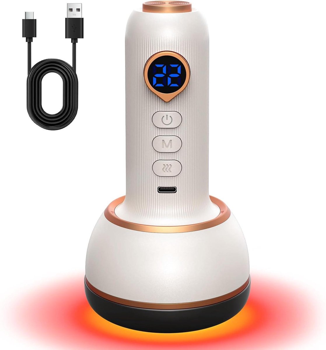 Cellulitis Massager - Cupping Apparaat - Huid Verstevigen - Oplaadbaar USB Design - 18 x 9 x 11 cm - Wit