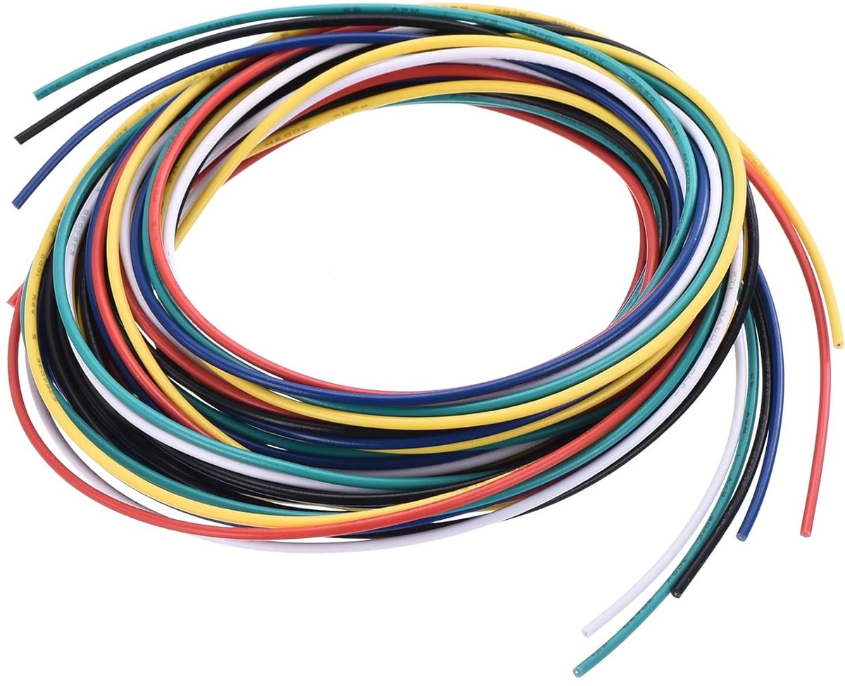 Flexibele aansluitkabel 1,5 m 30 AWG PVC elektrodraad - 6 kleuren - 1 mm diameter