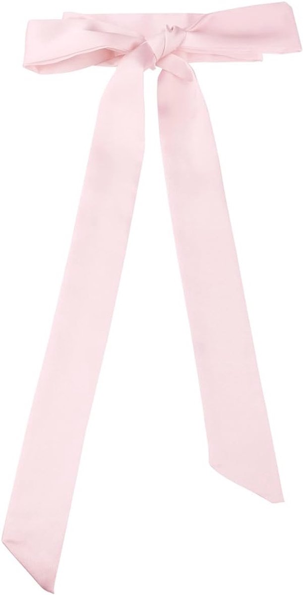 SnelShoppen - Elegante Roze Zijde Sjaal voor Dames - Slimme Smalle Halssjaal, Multifunctionele Kleine Zijde Riem voor Haar, Elastiek, Ceintuurs en Tas