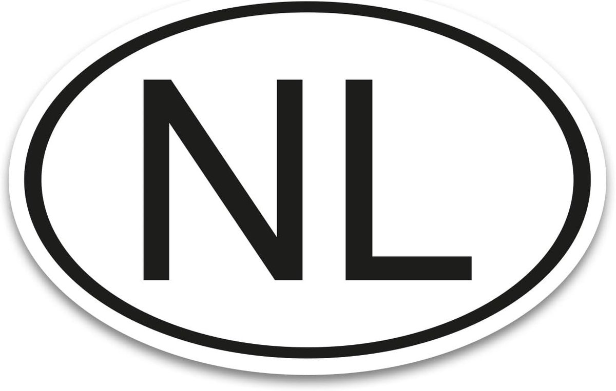 SnelShoppen - NL Sticker Landkenteken Nederland 17,5 x 11,5 cm Weerbestendig en UV-Beschermd voor Auto's