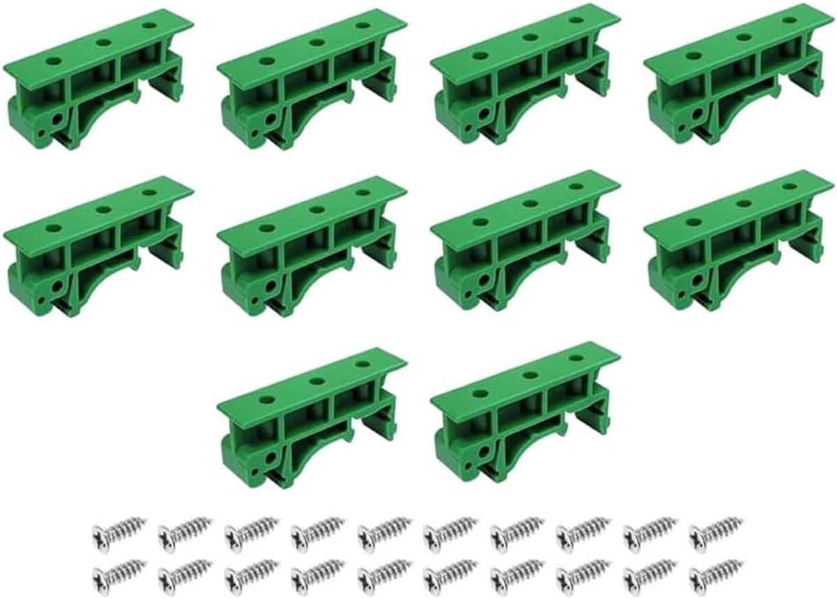 DIN rail montageadapter 10 paar 35mm - PCB C45 circuit board houder - inclusief schroeven - eenvoudig te installeren - ShopVlot