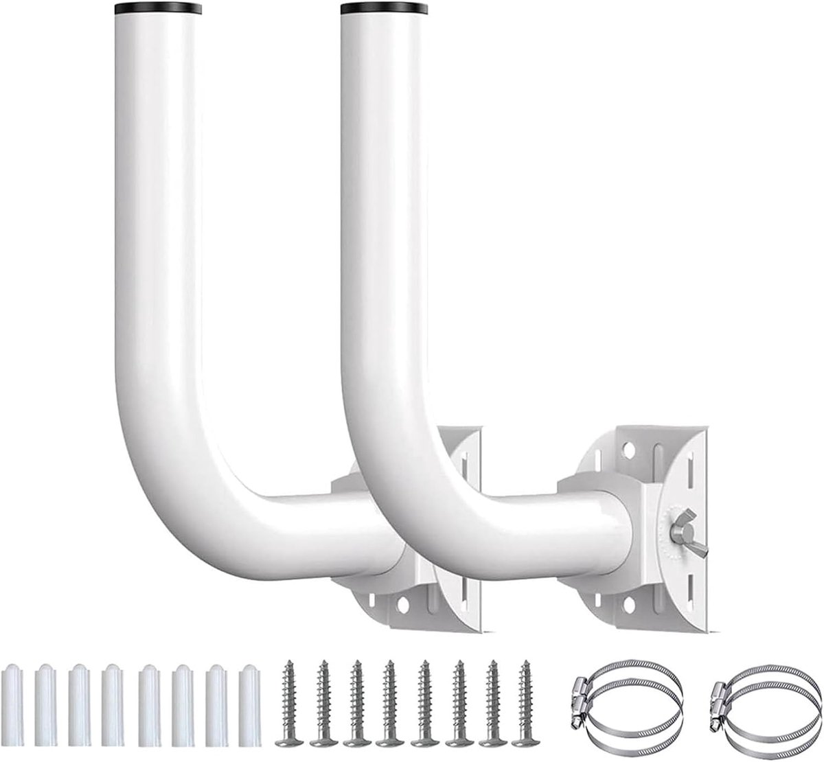 2Pcs Wireless Bridge Bracket Mount 150° Adjustable Stainless Steel J Pole Mount Accessory for Outdoor Antenna AP - ShopVlot