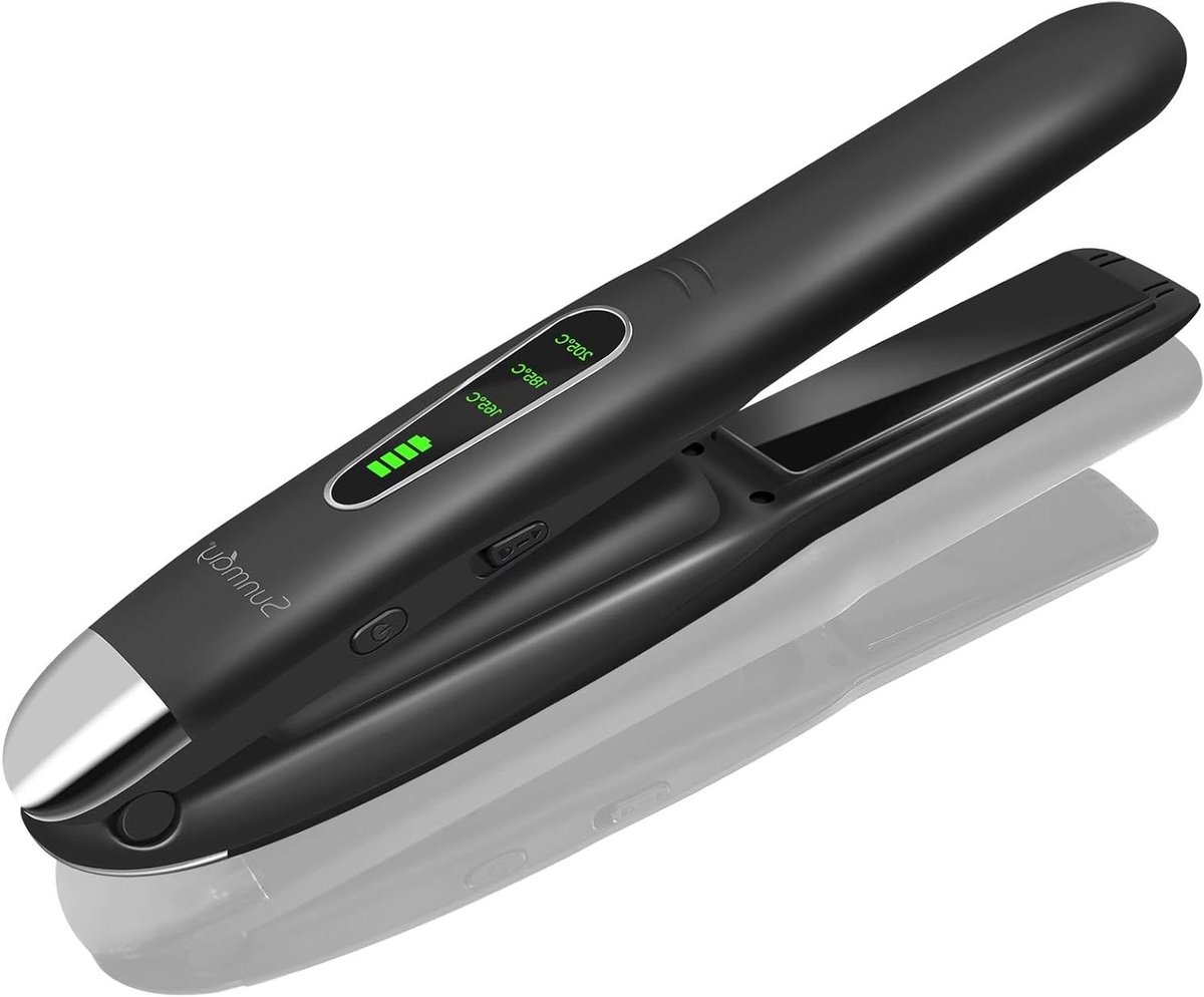 Draagbare Stijltang - Draadloos Krultang - Haar Stylen Onderweg - 2-in-1 Functie - 21.5 cm Lengte - Zwart