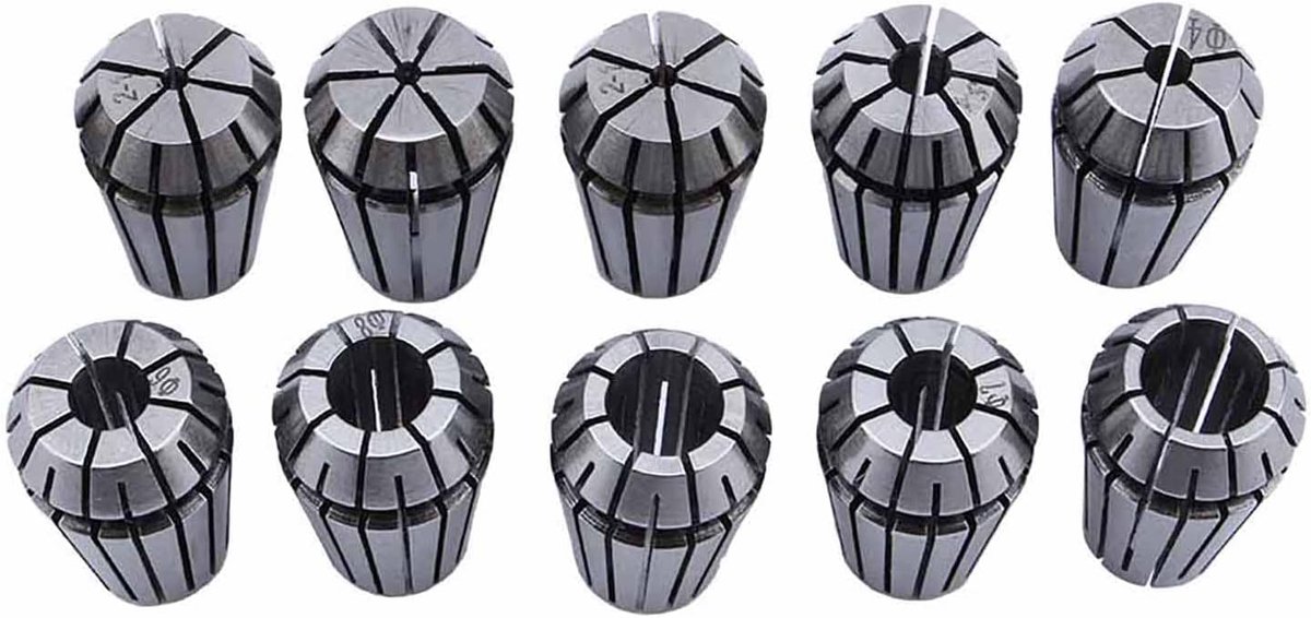 SnelShoppen - 10PCS ER16 1 tot 10mm Spiraal Klemset, Hoogwaardige Veerstaal, Temperatuurbehandeld, Zelfontgrendelend Ontwerp, Grote Klemkracht voor CN