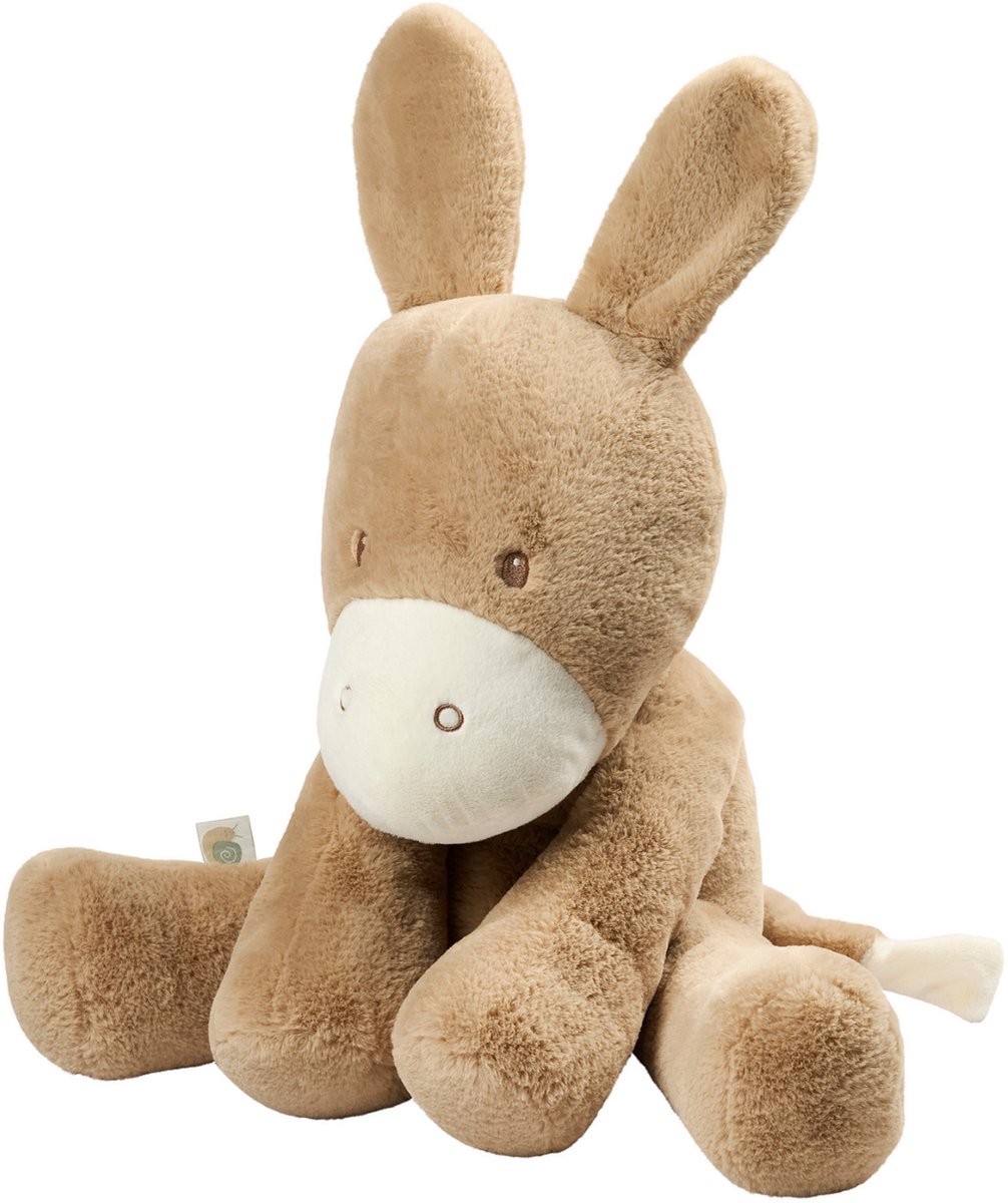 Nattou LouLou Knuffel Ezel - Zachte Baby Knuffel - Baby Cadeau - 60 cm - Licht Karamel