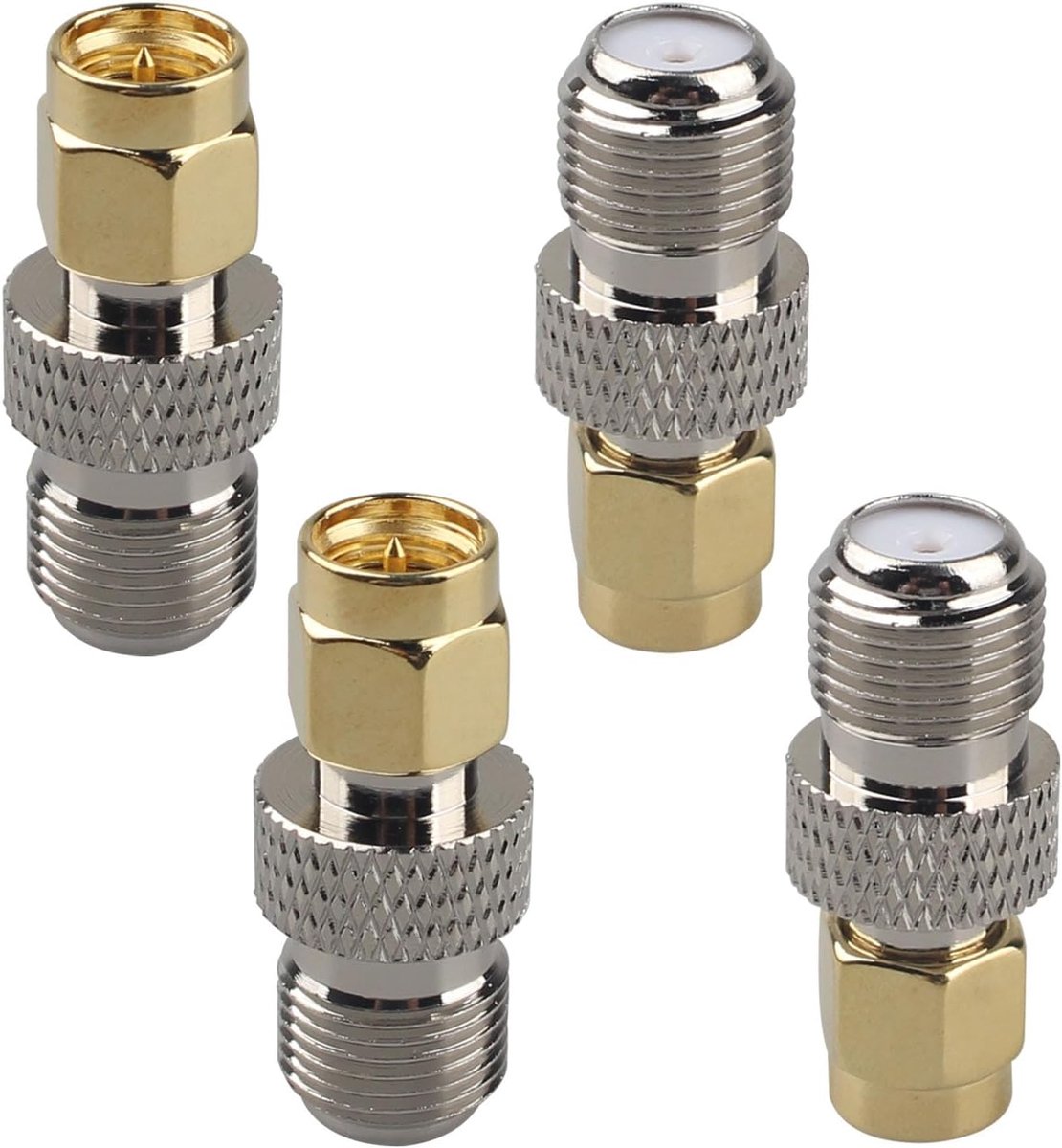 4PCS SMA Male to F Female Antenna Connector Coaxial Cable Adapter Compatible with LMR Wi-Fi CB Radio Transceiver - ShopVlot