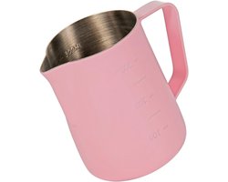 RVS Melkopschuimer van 350 ml voor Latte Art, Koffie en Melkopschuimen in Roze