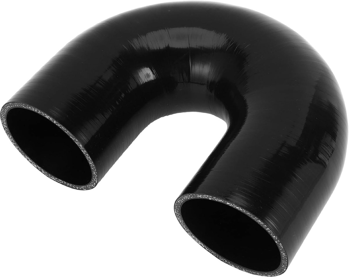 SnelShoppen - Universele Zwarte Siliconen Slang 70mm ID 120mm Lengte 180 Graden Koelvloeistof Slang voor Motorolie en Koeling
