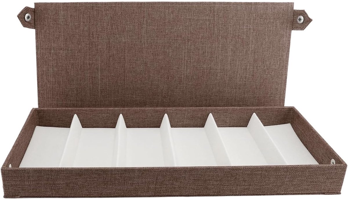 SnelShoppen - Zonnebril Opbergdoos met 6 Compartimenten, Linnen Brilhouder en Organizer voor Thuis en Winkel, Multifunctionele Brillen Box
