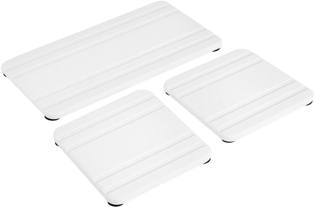 SnelShoppen - Diatomiet Droogmat, 3 Stuks Absorberende Steenhouders, Makkelijk Schoonmaken, Diatomiet Coasters met Verhoogde Voetsteunen voor Handzeep