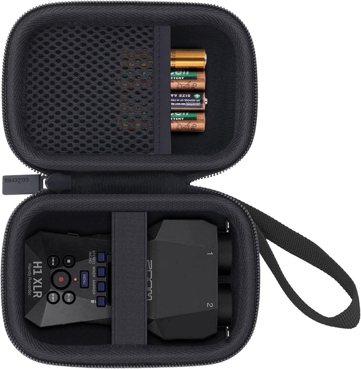 SnelShoppen - Hard Storage Carry Travel Case voor Zoom H1 XLR Digitale Recorder - Beschermhoes - EVA - Zwart - Draagbaar voor Reizen en Outdoor