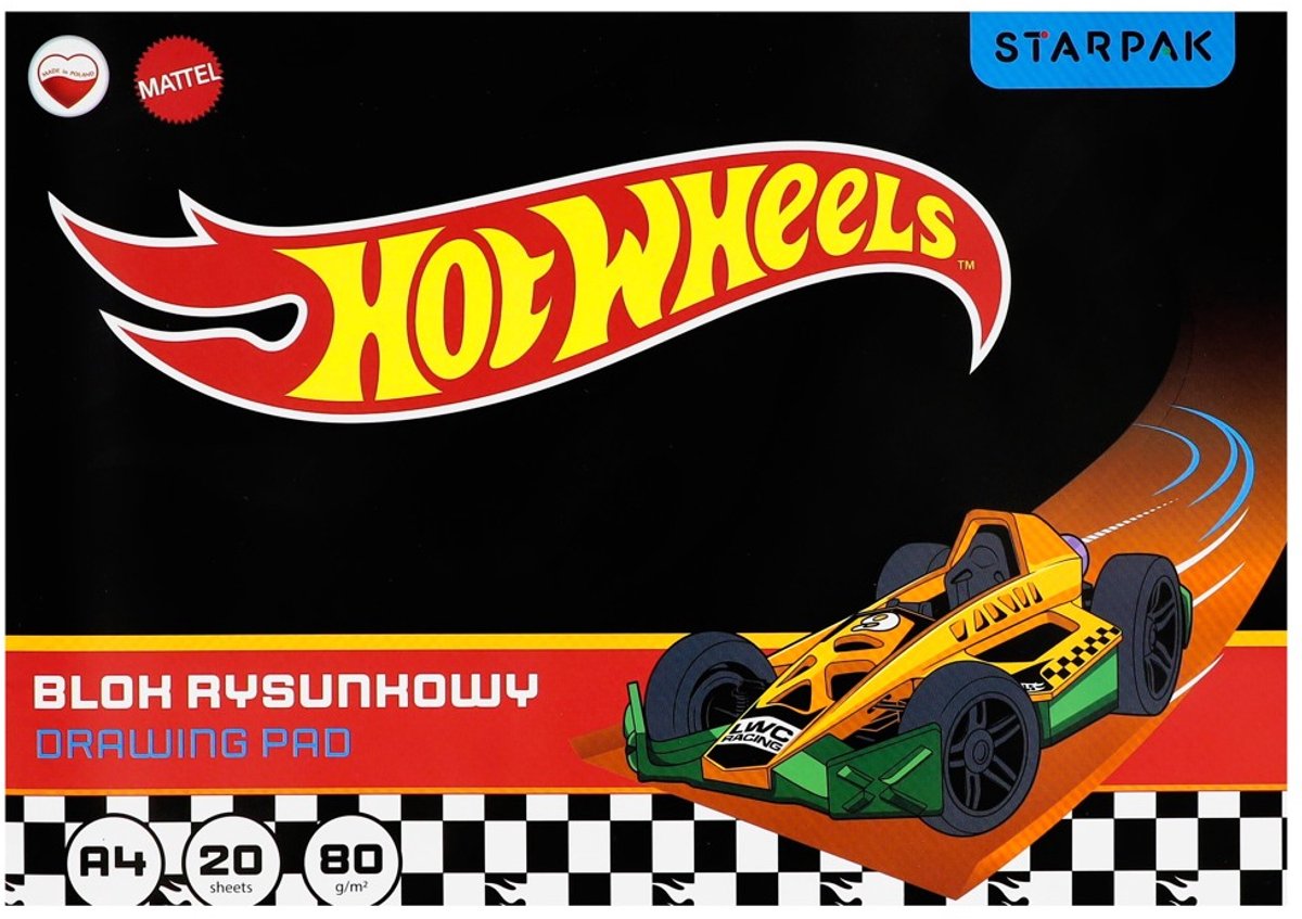Hot Wheels tekenblok - A4 20K Wit - Hot Wheels Starpak