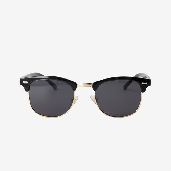 JNGL Clothing - Clubmaster Zonnebril - UV400 - Gepolariseerd - Heren - Zwart - Goud — afbeelding 2