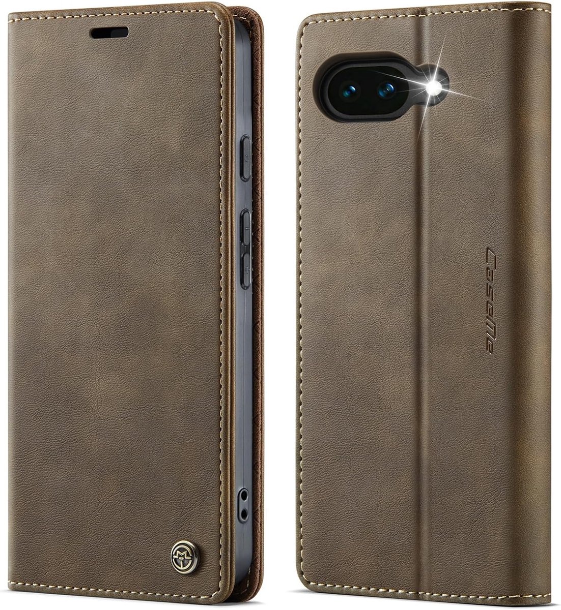 Premium lederen klaphoes voor Google Pixel 10A met RFID-bescherming, standaardfunctie en kaartenvak voor optimale bescherming en functionaliteit